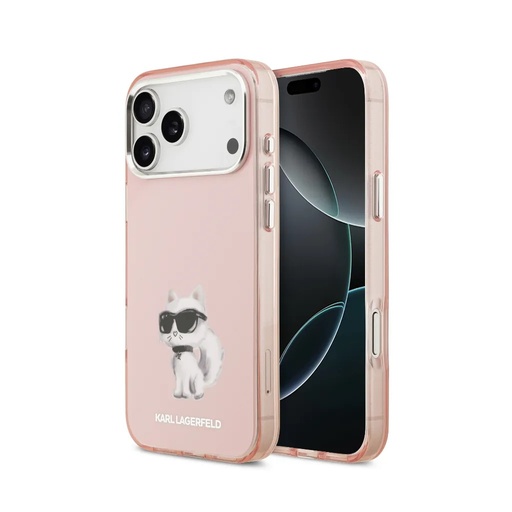 Karl Lagerfeld maska MagSafe Aquarelle Choupette (iPhone 17, ružičasto)