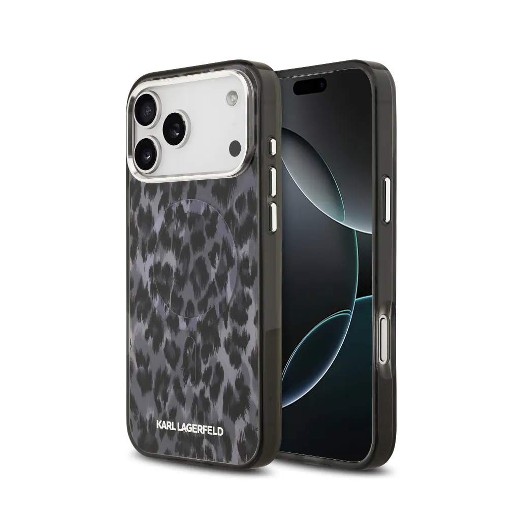 Karl Lagerfeld Phone Case MagSafe Leopard Pattern Camera Frame