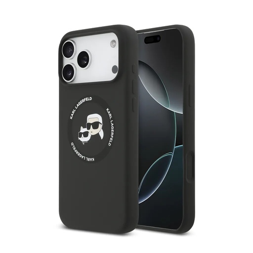 Karl Lagerfeld maska MagSafe K&C Heads Liquid (iPhone 17 Pro Max, crno)