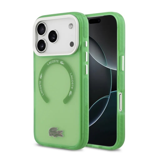 Lacoste Phone Case MagSafe Shockproof Frosted (iPhone 17 Pro, green)