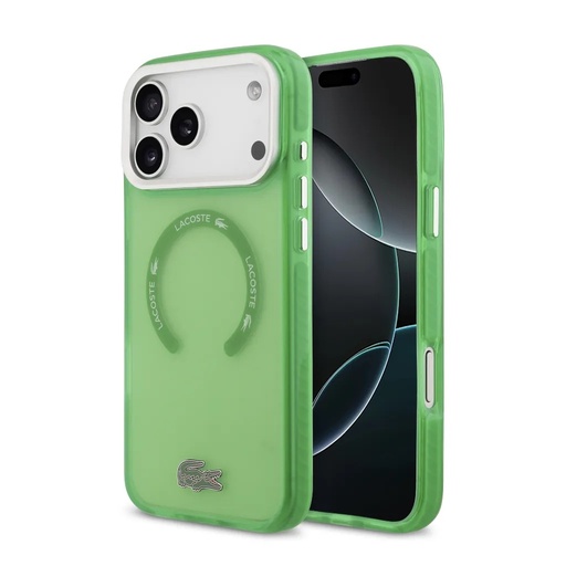 Lacoste maska MagSafe Shockproof Frosted (iPhone 17 Pro Max, zeleno)
