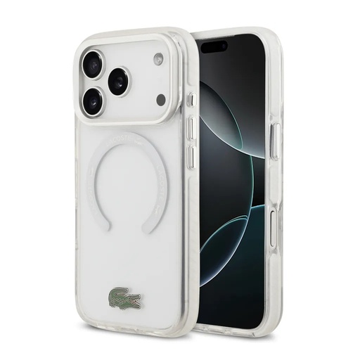 Lacoste maska MagSafe Shockproof Frosted (iPhone 17, bijelo)