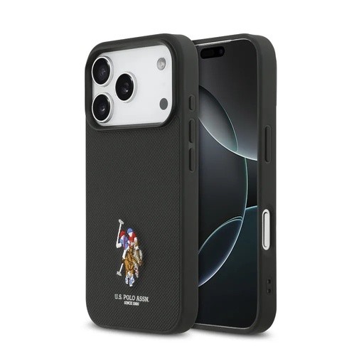 U.S. Polo Assn. Phone Case MagSafe Petit Pique Embroidered Colour Logo (iPhone 17 Pro Max, black)