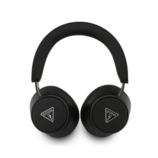 Guess Earphones Saffiano Triangle Metal Logo (black, bluetooth headphones)
