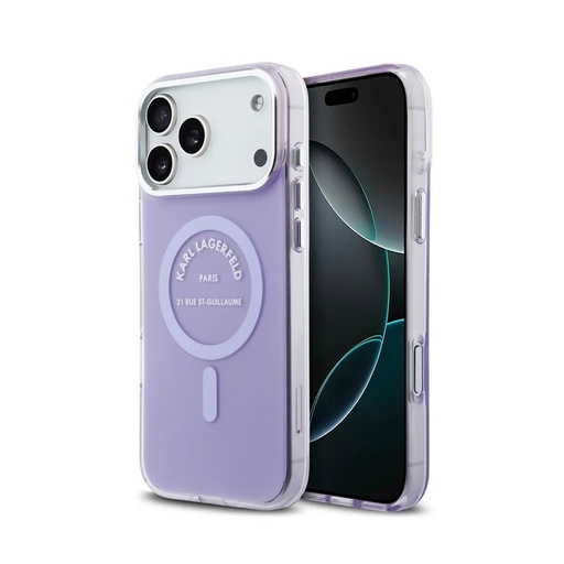 Karl Lagerfeld Phone Case MagSafe RSG Logo Tone on Tone Ring (iPhone 17 Pro Max, purple)