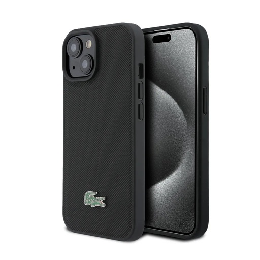 Lacoste Phone Case MagSafe Petit Lacquer Logo (iPhone 15, black)
