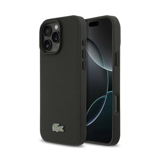 Lacoste Phone Case MagSafe Petit Lacquer Logo (iPhone 16 Pro, black)