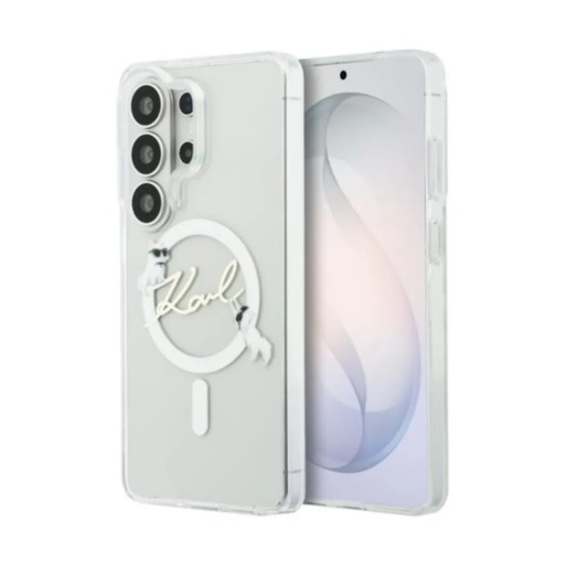 Karl Lagerfeld Phone Case MagSafe Choupette Script Logo (Samsung S26 Ultra, transparent)