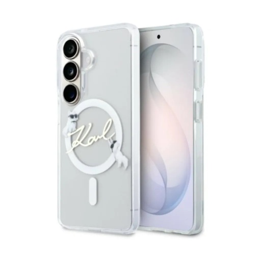 Karl Lagerfeld Phone Case MagSafe Choupette Script Logo (Samsung S26+, transparent)