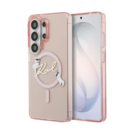 Karl Lagerfeld Phone Case MagSafe Choupette Script Logo (Samsung S26 Ultra, pink)