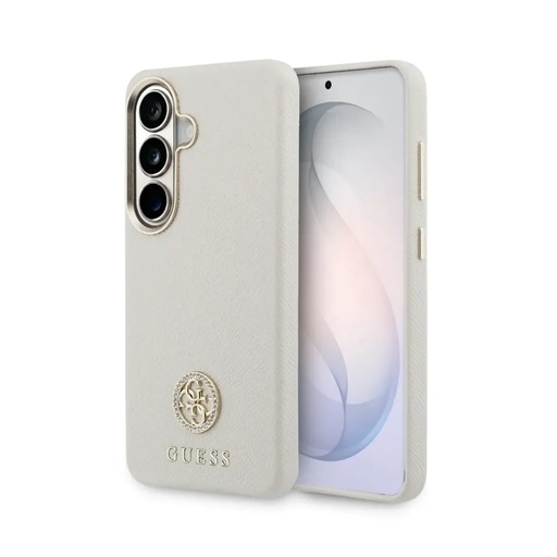 Guess maska MagSafe Rhinestone Round Logo (Samsung S26+, bež)