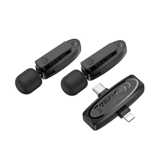 HOCO Microphone L15 Lightning - USB C 2pcs (black)