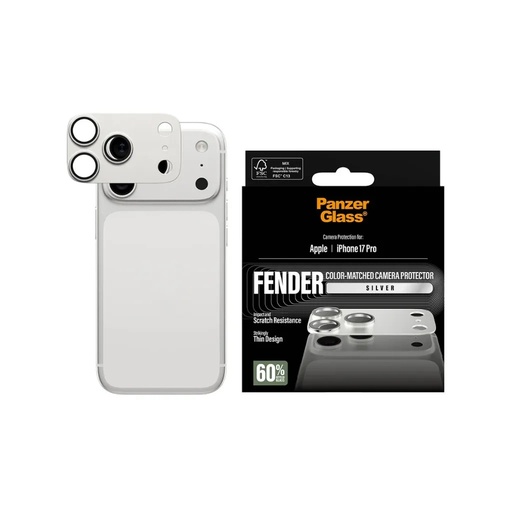 PanzerGlass zaštita za kameru Fender (iPhone 17 Pro Max, srebrno)