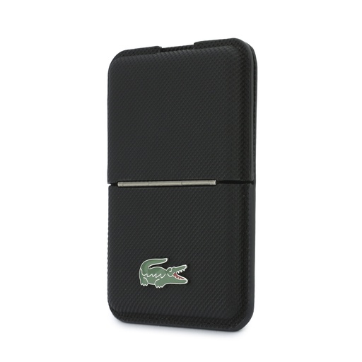 Lacoste držač kartica MagSafe Iconic Lacquer Logo Stand Function (crno)