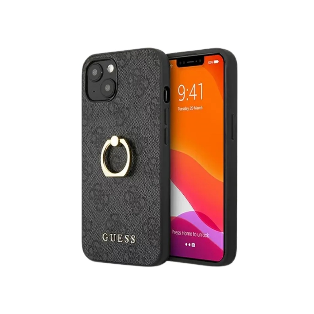 Guess Phone Case 4G Pattern Ring Stand