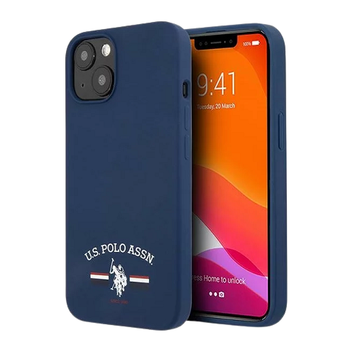 U.S. Polo Assn. maska Flag Logo Liquid (iPhone 13 Mini, tamno plavo)