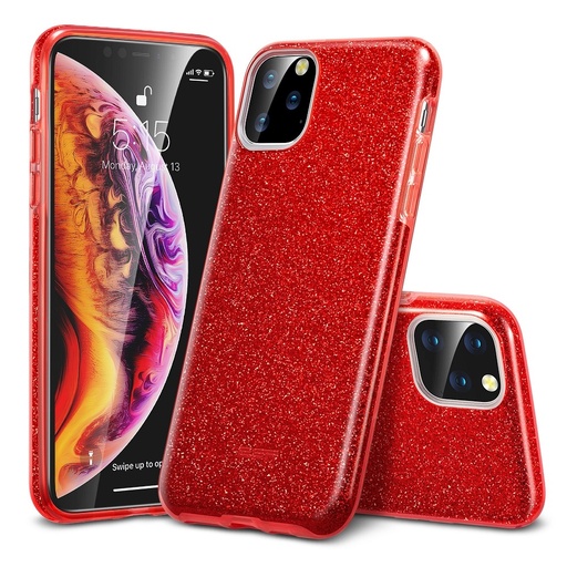 Phone Case 3in1 Glitter Red (iPhone 12/12 Pro, red)