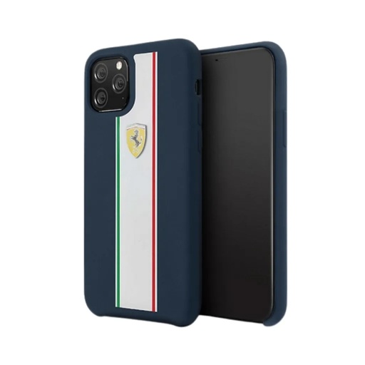Ferrari Phone Case White Line (iPhone 11 Pro, dark blue)