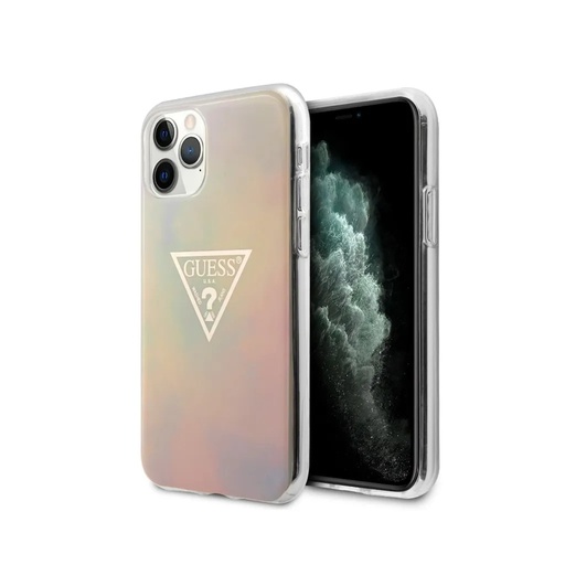 Guess Phone Case Tie & Dye Triangle Logo (iPhone 12 Mini, pink)