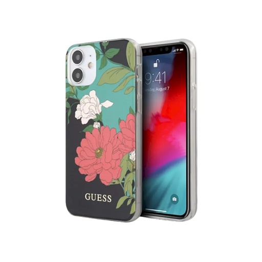 Guess Phone Case Flower Pattern N°1 (iPhone 12 Mini, black)