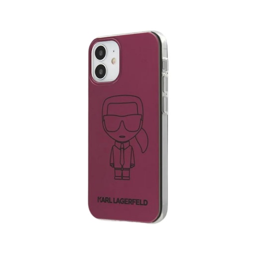 Karl Lagerfeld Phone Case Ikonik Metallic Effect (iPhone 12 Mini, pink)