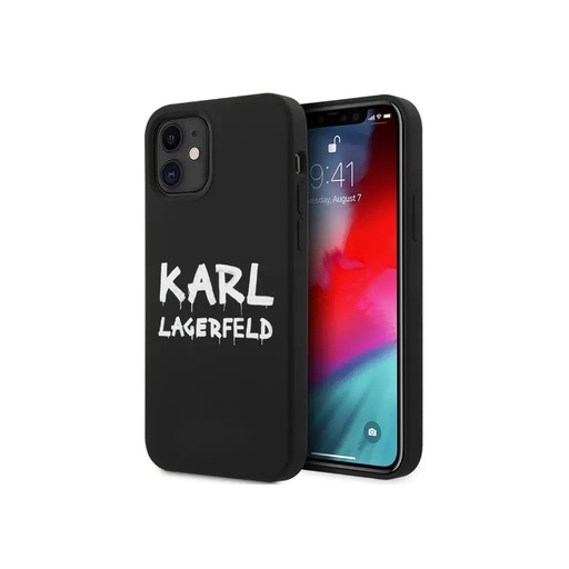 Karl Lagerfeld Phone Case Graffiti Logo (iPhone 12 Mini, black)