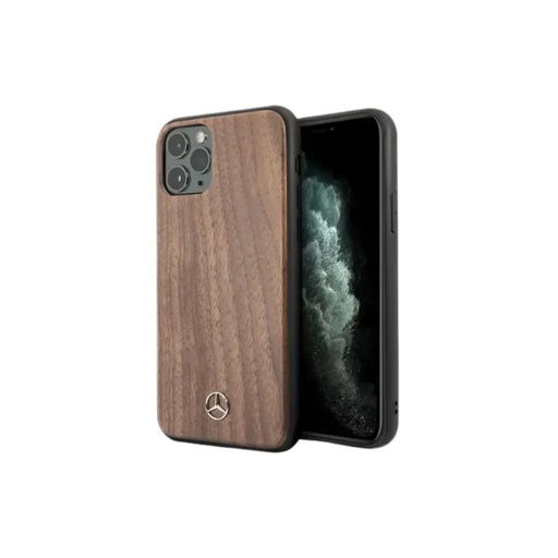 Mercedes-Benz maska Metal Logo Wood (iPhone 12 Mini, svijetlo smeđe)