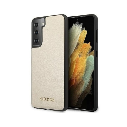 Guess maska Iridescent Leather (Samsung S21+, zlatno)