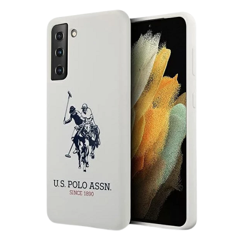 U.S. Polo Assn. Phone Case Horse Logo Liquid (Samsung S21+, white)